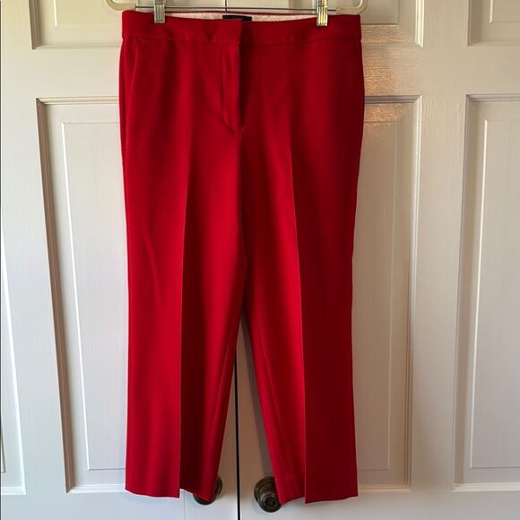 J. CREW RED WOOL ANKLE PANTS SIZE 8 PREPPY CLASSIC HOLIDAY OFFICE - Picture 1 of 10